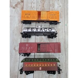 4 Tyco HO Model Trains Lot N.O.T&M., AT&SF, Texaco Cars